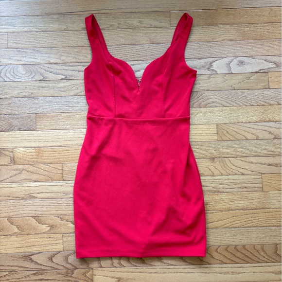 Express Red Mini Dress Sweetheart Neckline Sleeveless Bodycon Party Size 6 - Picture 1 of 13
